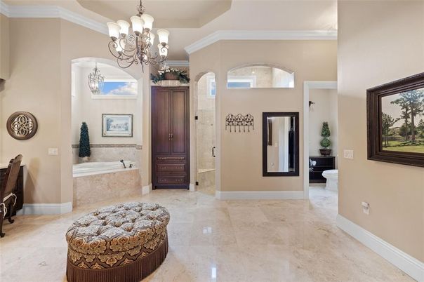 Bathroom, Chandelier, Interior