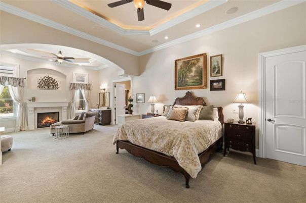 Bedroom, Fireplace, Interior, Recessed Lighting