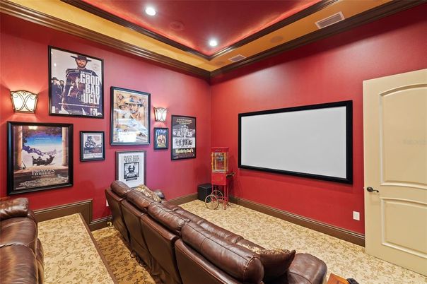 Interior, Projection Screen, Recessed Lighting, Theatre Room