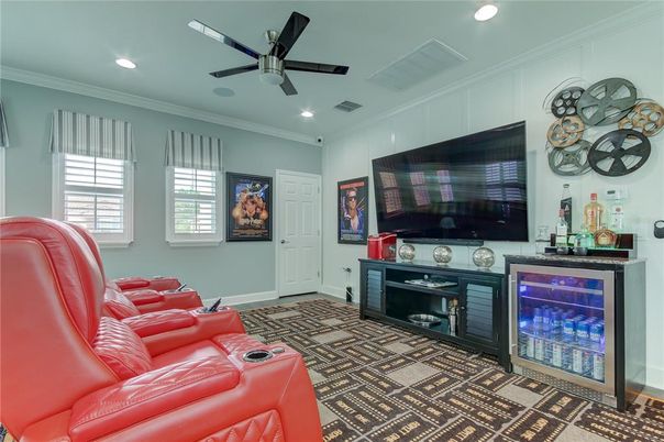 Home Theatre Room, Interior, Recessed Lighting