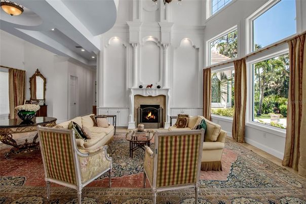 Fireplace, Interior, Living room, Recessed Lighting