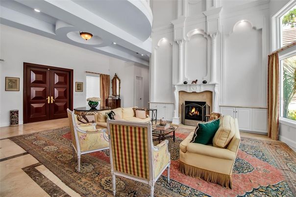 Fireplace, Interior, Living room, Recessed Lighting