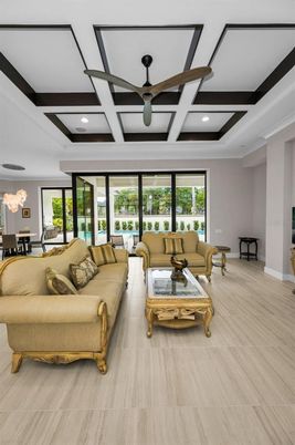 Chandelier, Dining room, Interior, Living room, Recessed Lighting, Wood Texture Flooring