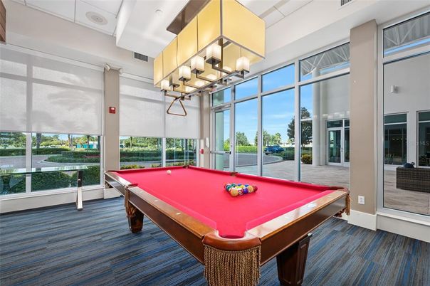 Billiard Table, Chandelier, Game Room, Interior, Water