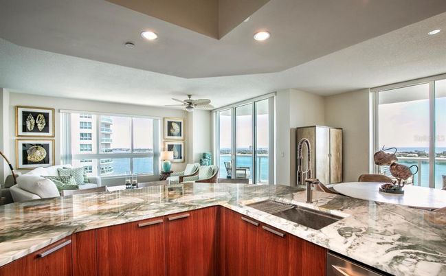 Interior, Kitchen, Living room, Recessed Lighting, Stainless Steel Appliances, Water