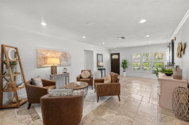 Interior, Living room, Recessed Lighting