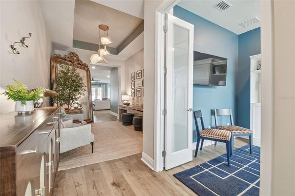 Interior, Pendant Lights, Recessed Lighting, Wood Texture Flooring