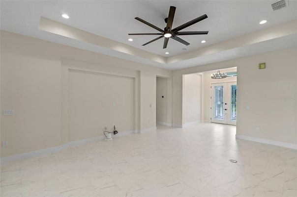 Empty room, Interior, Marble, Recessed Lighting