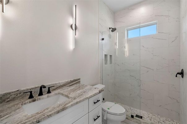 Bathroom, Glass Shower, Interior, Marble Walls
