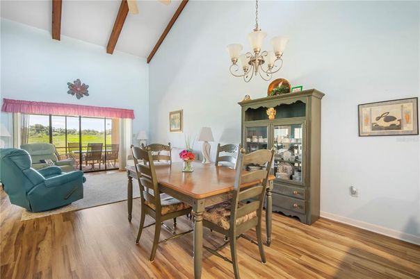 Chandelier, Dining room, Interior, Living room, Wooden Beams, Wood Texture Flooring