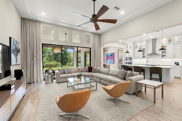 Interior, Kitchen, Living room, Pendant Lights, Recessed Lighting, Stainless Steel Appliances, Wood Texture Flooring