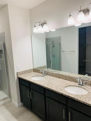 Bathroom, Dual Sink Vanities, Glass Shower, Interior