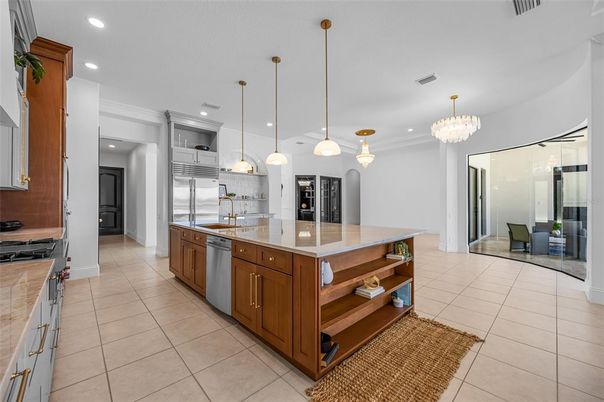 Interior, Kitchen, Pendant Lights, Recessed Lighting, Stainless Steel Appliances