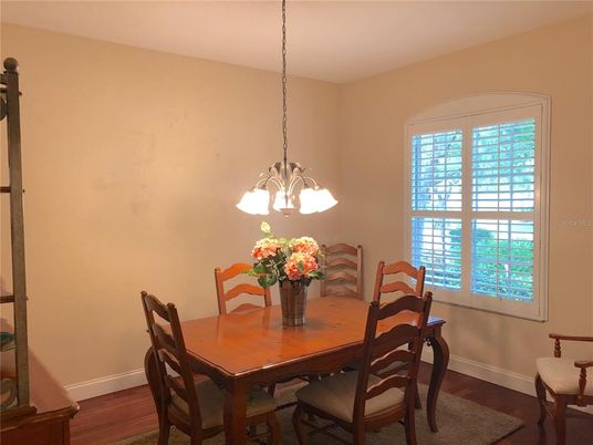 Chandelier, Dining room, Interior, Pendant Lights, Wood Texture Flooring