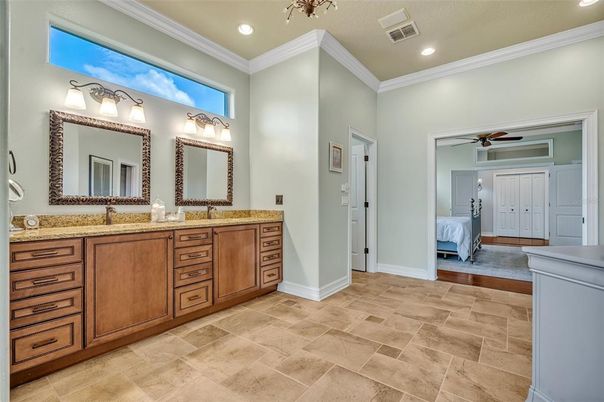 Bathroom, Bedroom, Dual Sink Vanities, Interior, Recessed Lighting