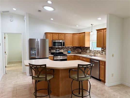 Interior, Kitchen, Pendant Lights, Recessed Lighting, Stainless Steel Appliances
