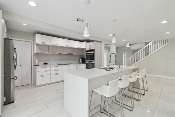 Interior, Kitchen, Pendant Lights, Recessed Lighting, Stainless Steel Appliances