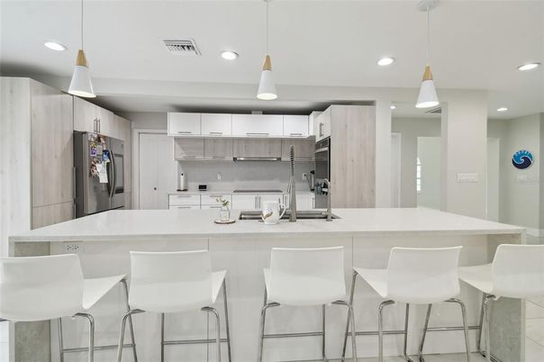 Interior, Kitchen, Pendant Lights, Recessed Lighting, Stainless Steel Appliances