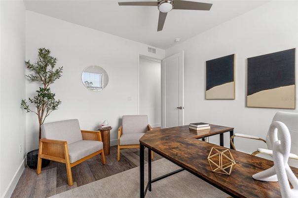 Home Office, Interior, Wood Texture Flooring