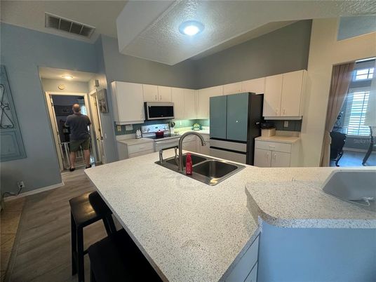Interior, Kitchen, Recessed Lighting, Wood Texture Flooring