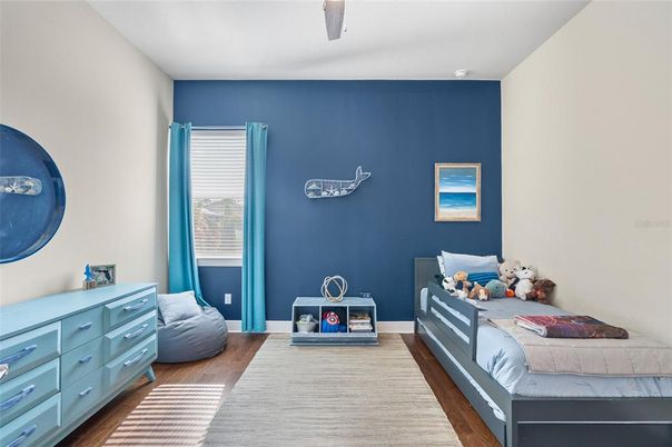 Bedroom, Fireplace, Interior, Wood Texture Flooring