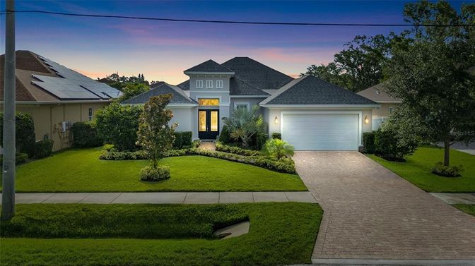 Attached, Exterior, Facade, Solar Panels, French Provincial