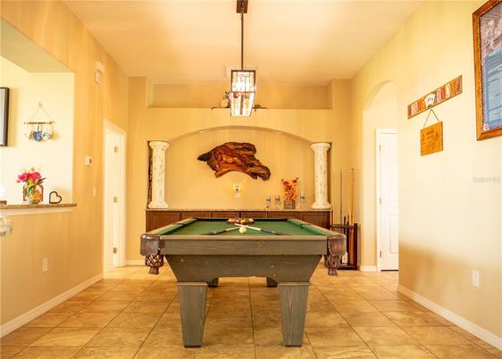 Billiard Table, Game Room, Interior, Pendant Lights