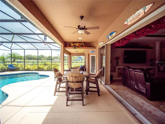 Dining room, Glass Ceilings, Interior, Pool, Recessed Lighting, Sun Room