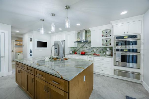 Interior, Kitchen, Pendant Lights, Recessed Lighting, Stainless Steel Appliances