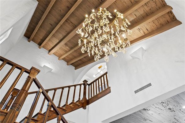 Chandelier, Interior, Wooden Beams, Wooden Ceilings, Wood Texture Flooring