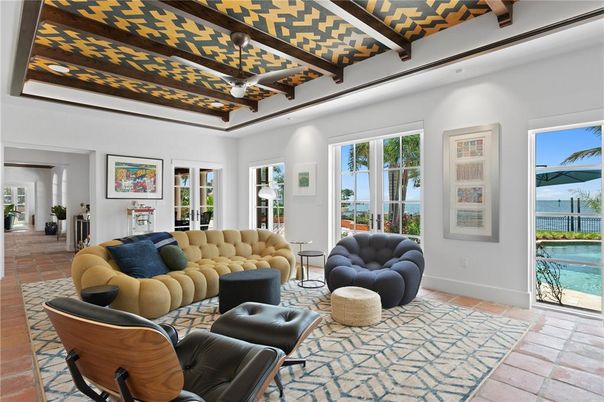 Interior, Living room, Water, Wooden Beams