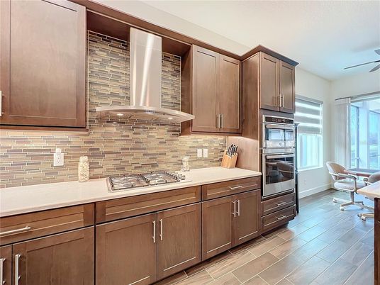Interior, Kitchen, Stainless Steel Appliances, Wood Texture Flooring