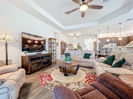 Interior, Kitchen, Living room, Pendant Lights, Recessed Lighting, Stainless Steel Appliances, Wood Texture Flooring