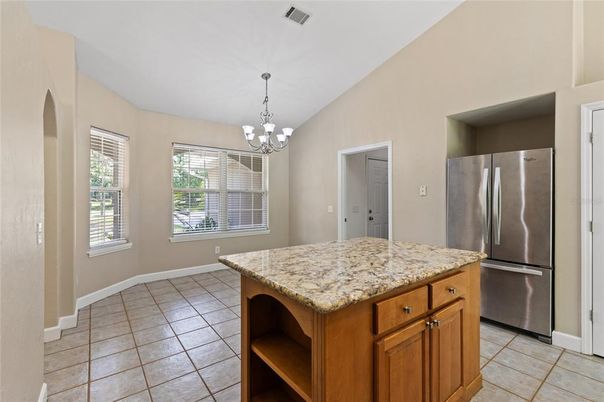 Chandelier, Interior, Kitchen, Stainless Steel Appliances