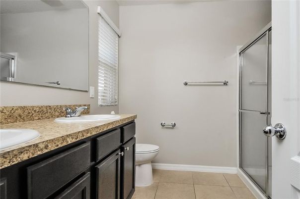 Bathroom, Dual Sink Vanities, Glass Shower, Interior