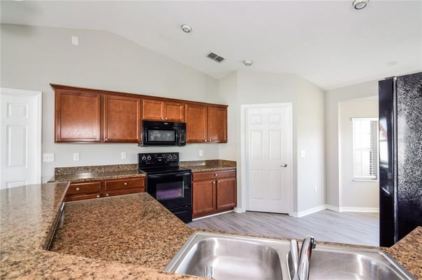 Interior, Kitchen, Recessed Lighting, Wood Texture Flooring