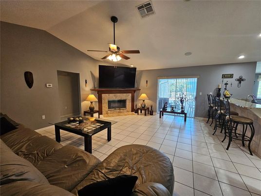 Fireplace, Interior, Living room, Recessed Lighting