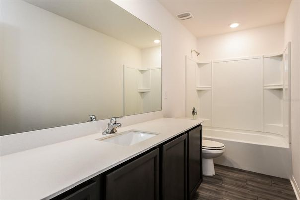 Bathroom, Interior, Recessed Lighting, Walk-in Closets, Wood Texture Flooring