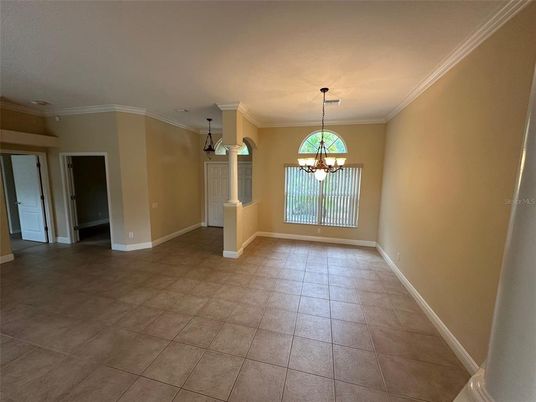 Chandelier, Empty room, Interior