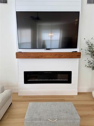 Fireplace, Interior, Wood Texture Flooring