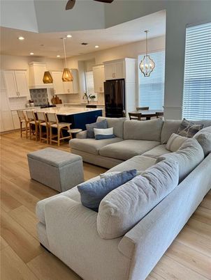 Dining room, Interior, Kitchen, Living room, Pendant Lights, Recessed Lighting, Wood Texture Flooring