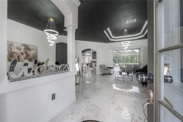 Interior, Living room, Marble, Pendant Lights