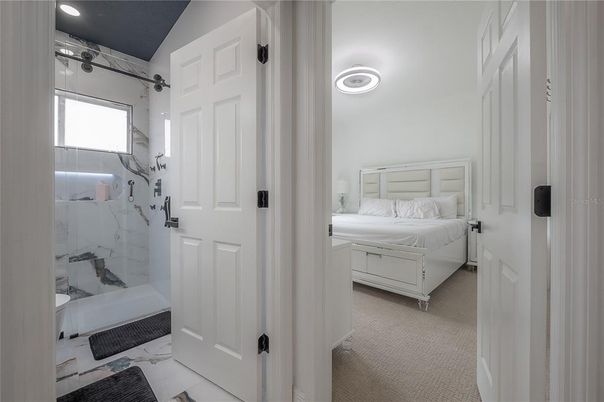 Bathroom, Bedroom, Interior, Marble Walls, Recessed Lighting