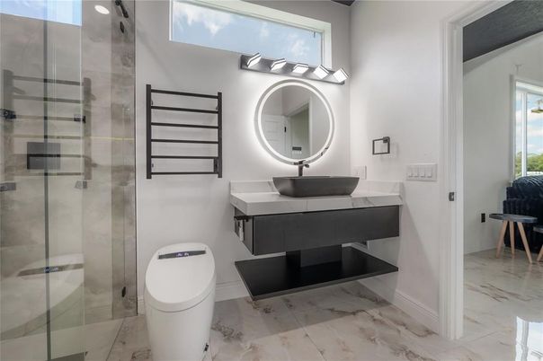 Bathroom, Glass Shower, Interior, Marble