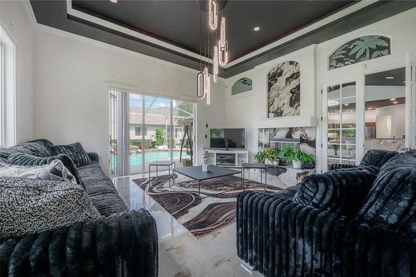 Fireplace, Interior, Living room, Pendant Lights, Recessed Lighting