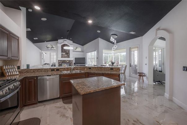 Interior, Kitchen, Marble, Recessed Lighting