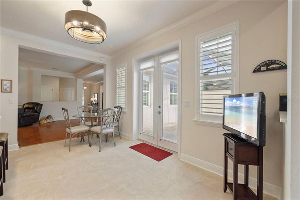 Chandelier, Dining room, Interior, Pendant Lights, Wood Texture Flooring