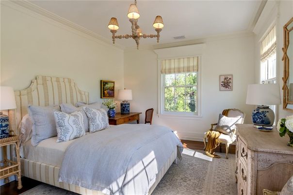 Bedroom, Chandelier, Interior, Wood Texture Flooring