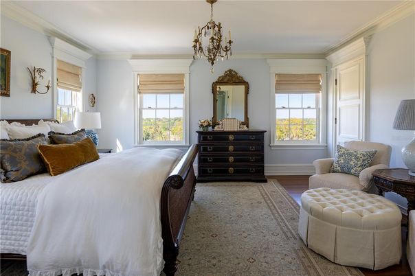 Bedroom, Chandelier, Interior, Pendant Lights, Wood Texture Flooring