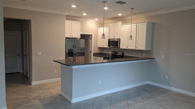 Interior, Kitchen, Pendant Lights, Recessed Lighting, Stainless Steel Appliances